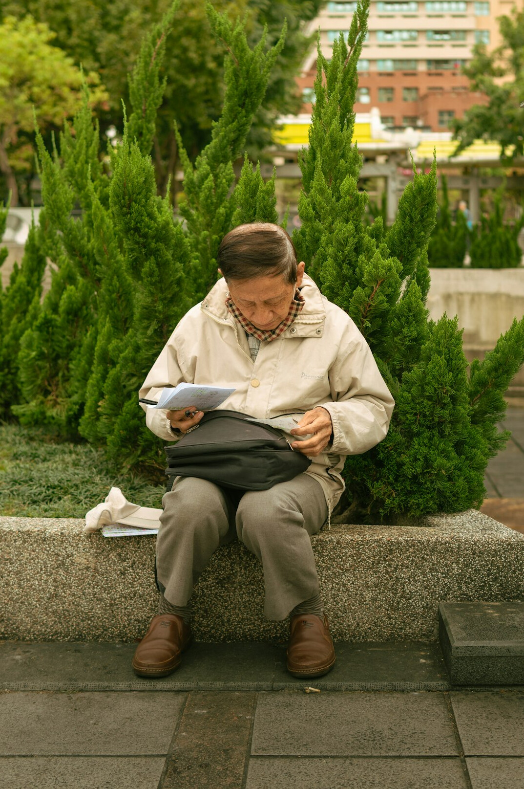 researcher reading old papers